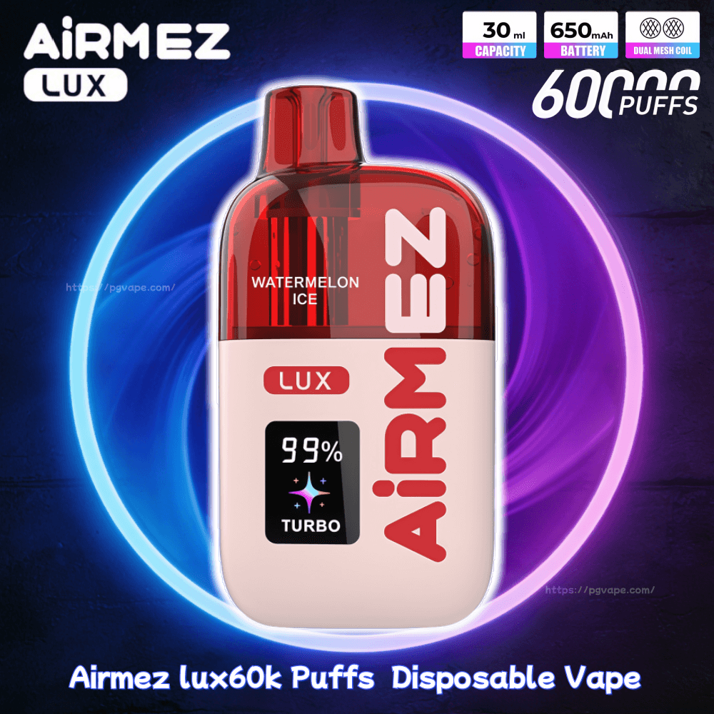 Airmez lux 60000 60k Puffs Disposable Vape 0% 2% 3% 5%Nicotine Adjustable Airflow 10Taste Smart Screen Vape Factory Wholesale - obrazek 2