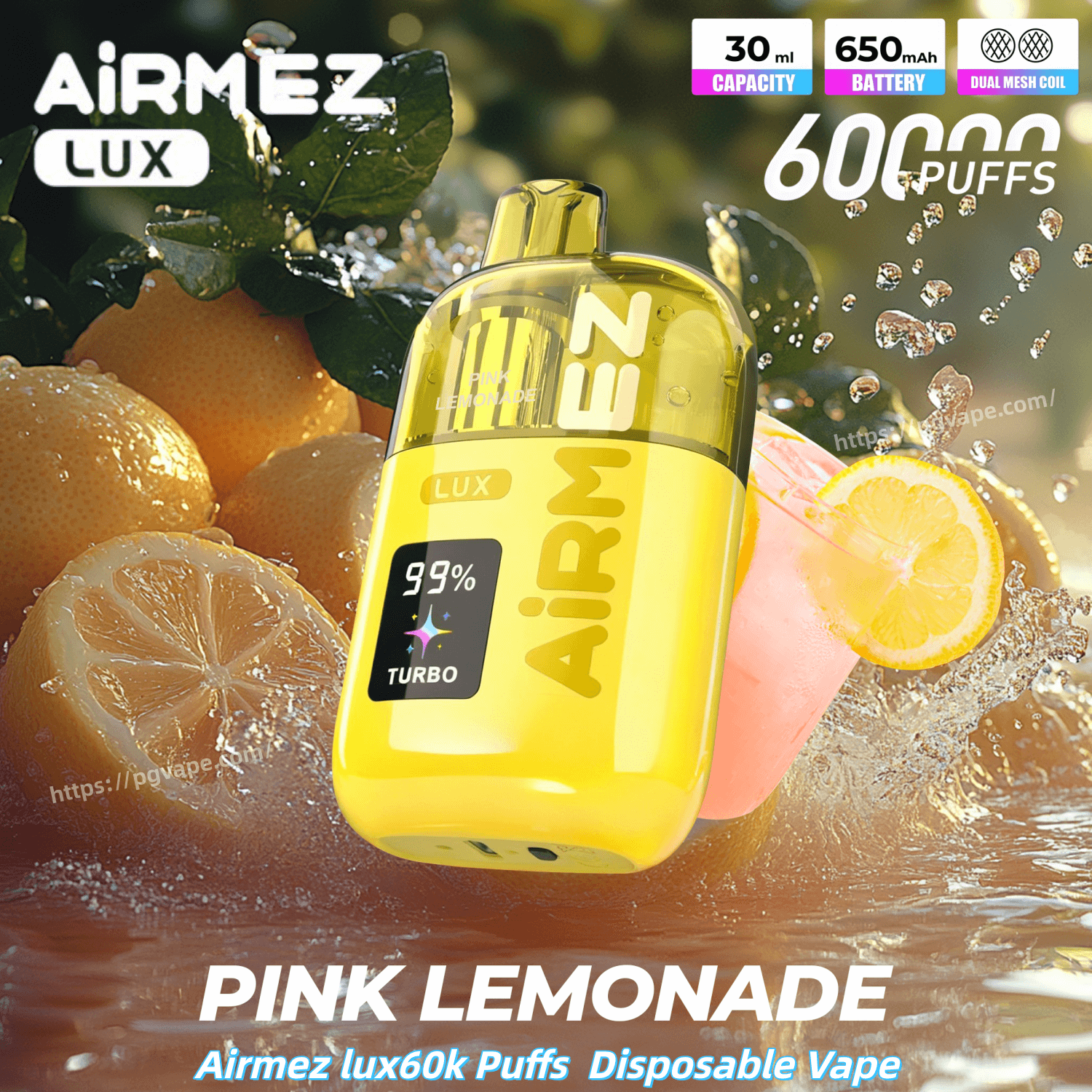 Airmez lux 60000 60k Puffs Disposable Vape 0% 2% 3% 5%Nicotine Adjustable Airflow 10Taste Smart Screen Vape Factory Wholesale - obrazek 9