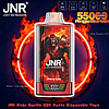 Shiny red JNR (Just No Reason) Rage Gorilla disposable vape labeled Cherry Cola, featuring an armored roaring gorilla graphic, a small digital puff counter and mouthpiece, set against a flaming circular neon ring with text advertising a high puff count.