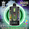 Bang Blaze 200k Puffs 6in1 disposable vape bottle with a cartoon monkey on the label, set against a bright neon green ring.
