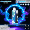 Blue-and-white Bangking Ice Cool disposable vape device displayed against a neon blue and purple smoke ring, with graphics noting 60K puffs, five adjustable coolness levels, 25ml e-liquid, Type‑C charging and an 850mAh rechargeable battery.