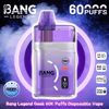 Purple Bang Legend Geek disposable vape in a clear shell with a neon halo against a space background, labeled 60K puffs