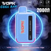 Blue VOPK Cool Bar engångsvape med svartvinbärssmak, 20 000 puffar, mesh-spole, Type-C-laddning och justerbart luftflöde.