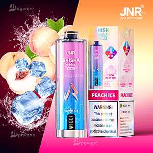 A metallic pink-and-blue JNR SHISHA Hookah Max disposable vape labeled 