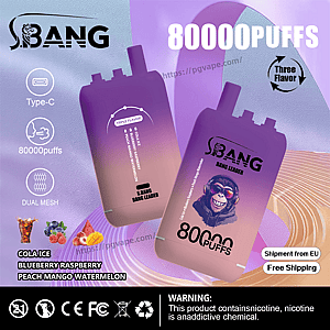 Two purple-to-pink gradient S.BANG disposable vape devices labeled 