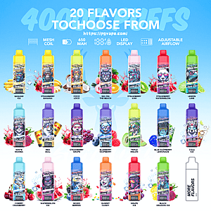 Row of colorful vape juice bottles in a lineup, featuring tropical and berry flavors.