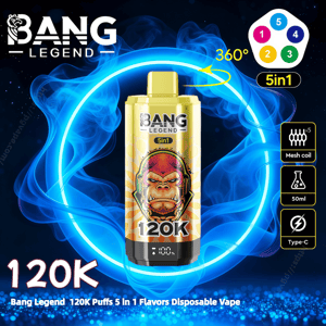 Gold Bang Legend 5-in-1 disposable vape device labeled 