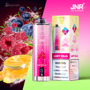 Bright pink JNR Shisha Hookah Max disposable vape labeled 