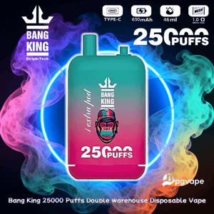 Bang King 25000 25K Puffs Double Entrepôt Vape jetable Type-C Recharge Vape Direct Usine