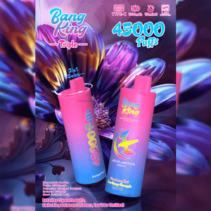 Two pink-to-blue gradient disposable vape devices labeled 