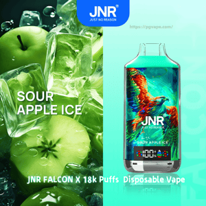 Split image with green sour apples and ice on the left and a turquoise JNR 