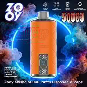 Zooy Shisha 50000 | 50K Puffs Disponibel Vape | 0% 2% 3% 5% Nikotin | 10Smaker | Justerbart luftflöde | Smart LED Display | Vape Direct