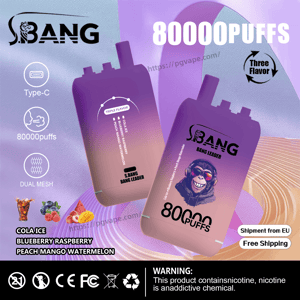 Two purple-to-pink gradient S.BANG disposable vape devices labeled 
