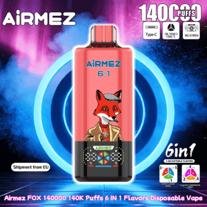 Airmez FOX 140000 140K Puffs 6 EM 1 Sabores Remessa de Vape Descartvel da Fbrica de Vape da UE Atacado - PGVAPE Airmez FOX 140000 140K Puffs 6 EM 1 Sabores Remessa de Vape Descartvel da Fbrica de Vape da UE Atacado - PGVAPE