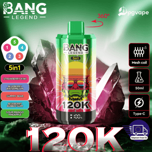 Canette de boisson énergisante Bang Legend 5 en 1 avec un gorille arc-en-ciel portant des lunettes de soleil, 120K, serties sur des roches de cristal.