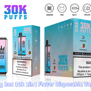 Vape jetable Bang Box 30K Puffs en dégradé bleu avec boîtes; saveurs Blueberry Ice et Watermelon Ice