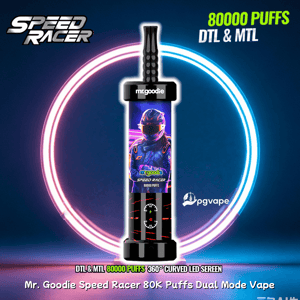 Mr. Goodie Speed Racer 80K Dual Mode Disposable Vape With 80000 Puffs And 360° LED Smart Display