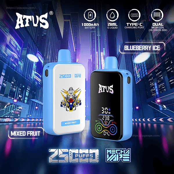 ATVS 25000 25K Puffs Disposable Vape DTL/MTL Smart Full Screen Vape Factory Direct - Image 6