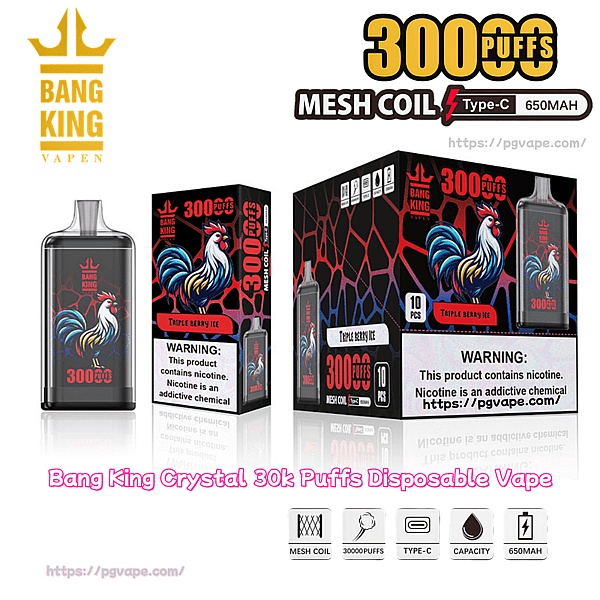 Bang King Crystal 30000 30k soffi monouso Vape Clean Premium ed elegante Vape Factory Direct - immagine 15