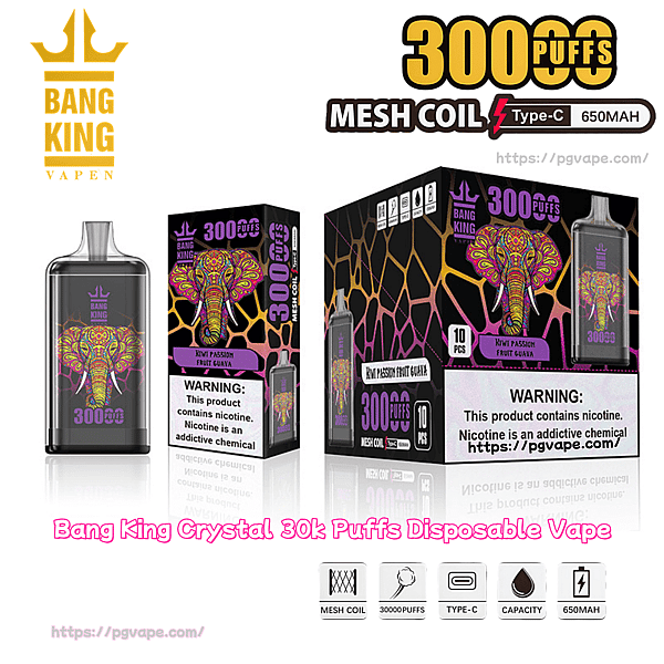 Bang King Crystal 30000 30k soffi monouso Vape Clean Premium ed elegante Vape Factory Direct - immagine 9