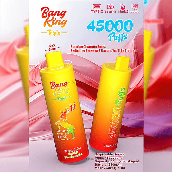 Bang King Triple 45000 45K Puffs 3 in 1 Flavors Disposable Vape Rechargeable Vape Factory Direct - Image 13