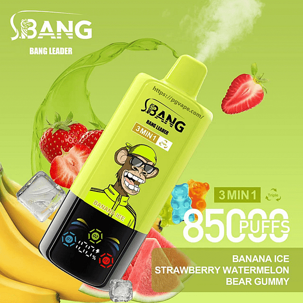 Bang Leader Triple 85000 | 85k Puffs 3 in 1 Flavors Disposable Vape | 0% 2% 3% 5% Nicotine | 15Tastes | LED Display Screen | Vape Factory Direct - Image 11