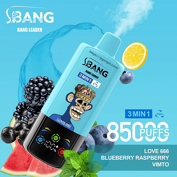 Bang Leader Triple 85000 | 85k Puffs 3 in 1 Flavors Disposable Vape | 0% 2% 3% 5% Nicotine | 15Tastes | LED Display Screen | Vape Factory Direct - Image 4