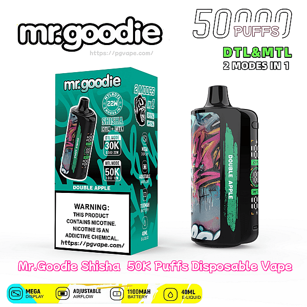 Mr.Goodie Shisha 50000 50K Puffs Disposable Vape DTL & MTL Vape Factory Direct - Image 11