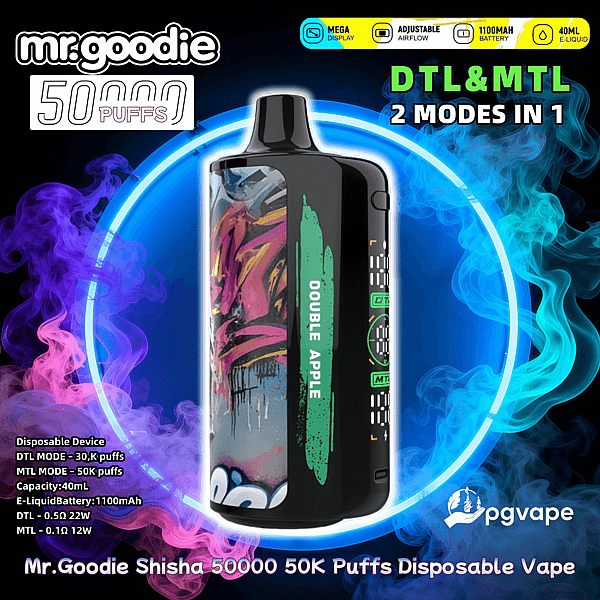 Mr.Goodie Shisha 50000 50K Puffs Disposable Vape DTL & MTL Vape Factory Direct - Image 2