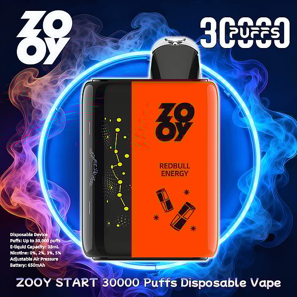 Zooy Stars 30000 30K パフ 使い捨てベープ 調整可能な気流 3D 湾曲 LED スクリーン ベープ 工場直接