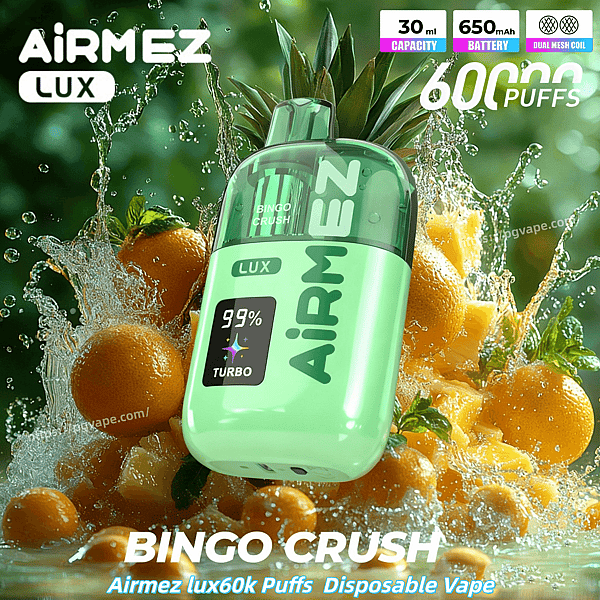 Airmez lux 60000 60k Puffs Disposable Vape 0% 2% 3% 5%Nicotine Adjustable Airflow 10Taste Smart Screen Vape Factory Wholesale - Image 3