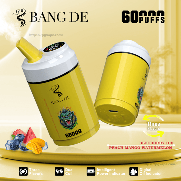 Bang DE 60000 60k Puffs 3 in 1 Triple Flavors Disposable Vape Smart ...